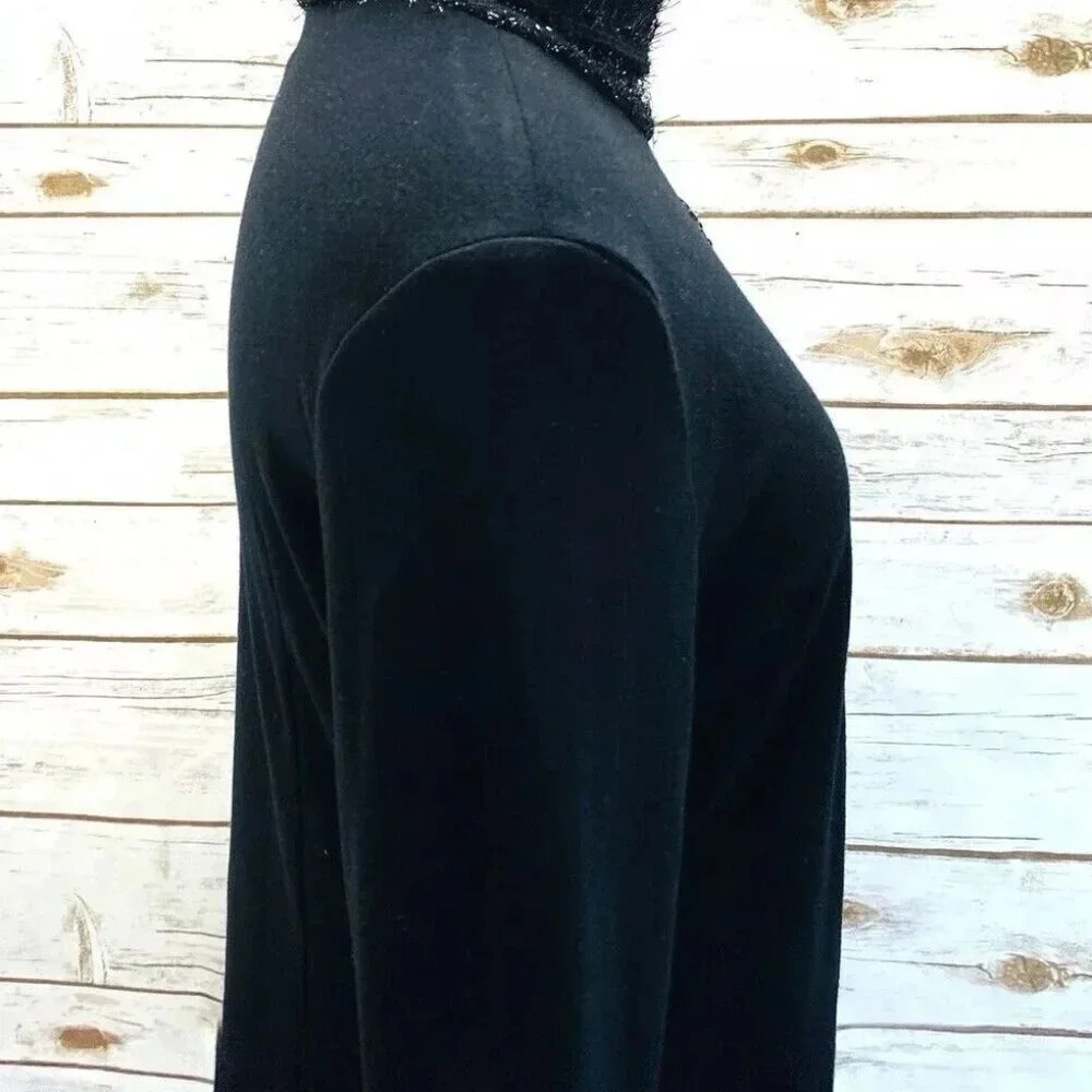 TARG YUAR BA Women Long Sleeve Pullover Black Turtleneck Shirt Top Size Medium - Picture 8 of 11